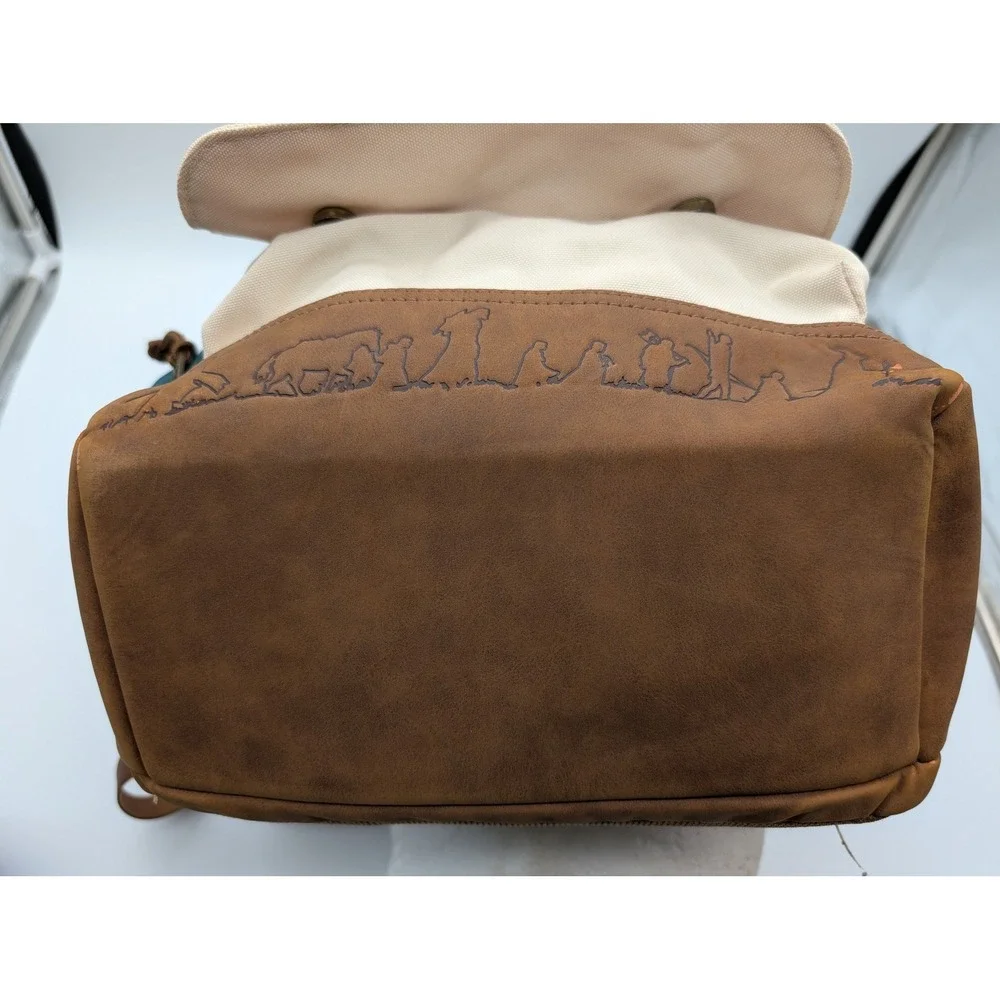 Lord of the Rings Boxlunch Backpack Leaf of Lorien Fellowship Canvas Brown READ!